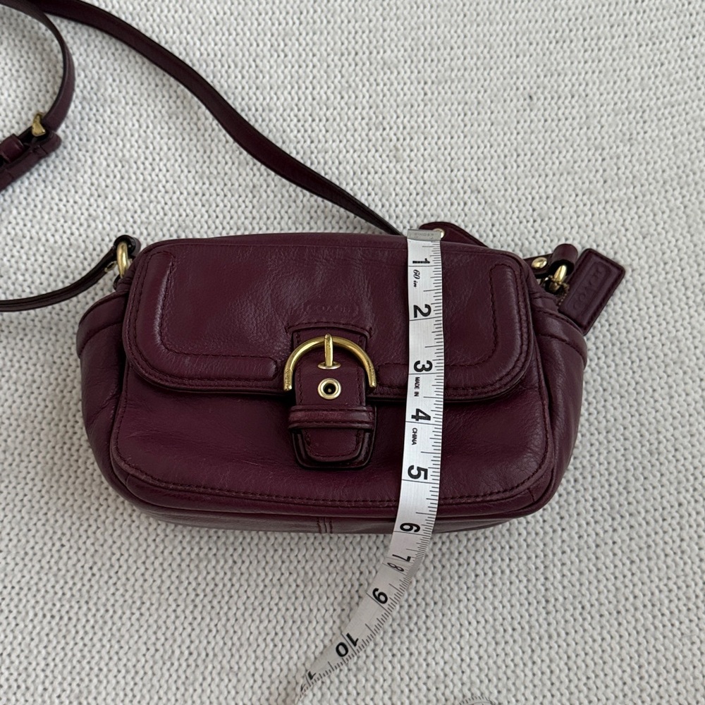 Vintage COACH Burgundy Leather Crossbody Bag - Picture 8 of 13